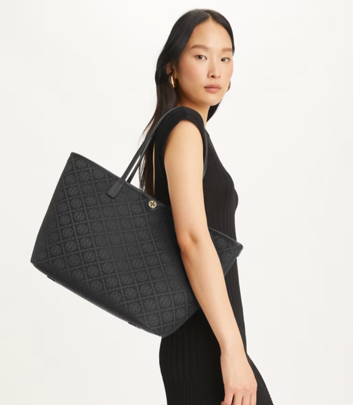 T MONOGRAM ZIP TOTE