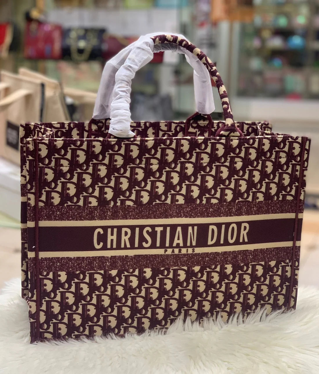 Christian Dior Book Tote Women Bag (Red-Design-2)