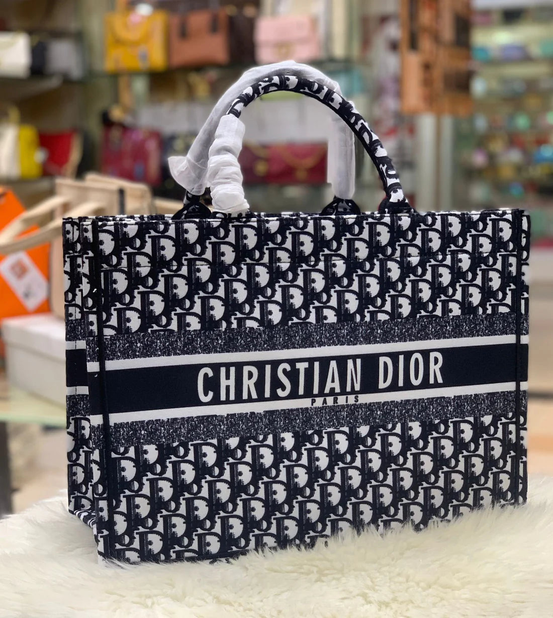 Christian Dior Book Tote Women Bag (Black)