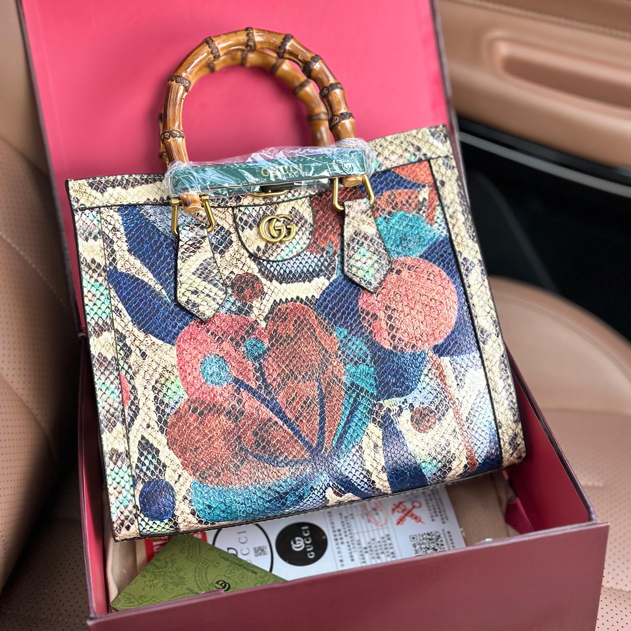 Gucci GG Diana Python Tote Bag
