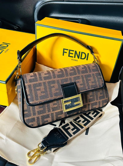FENDI Baguette FF jacquard fabric bag