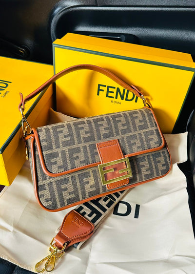 FENDI Baguette FF jacquard fabric bag hover