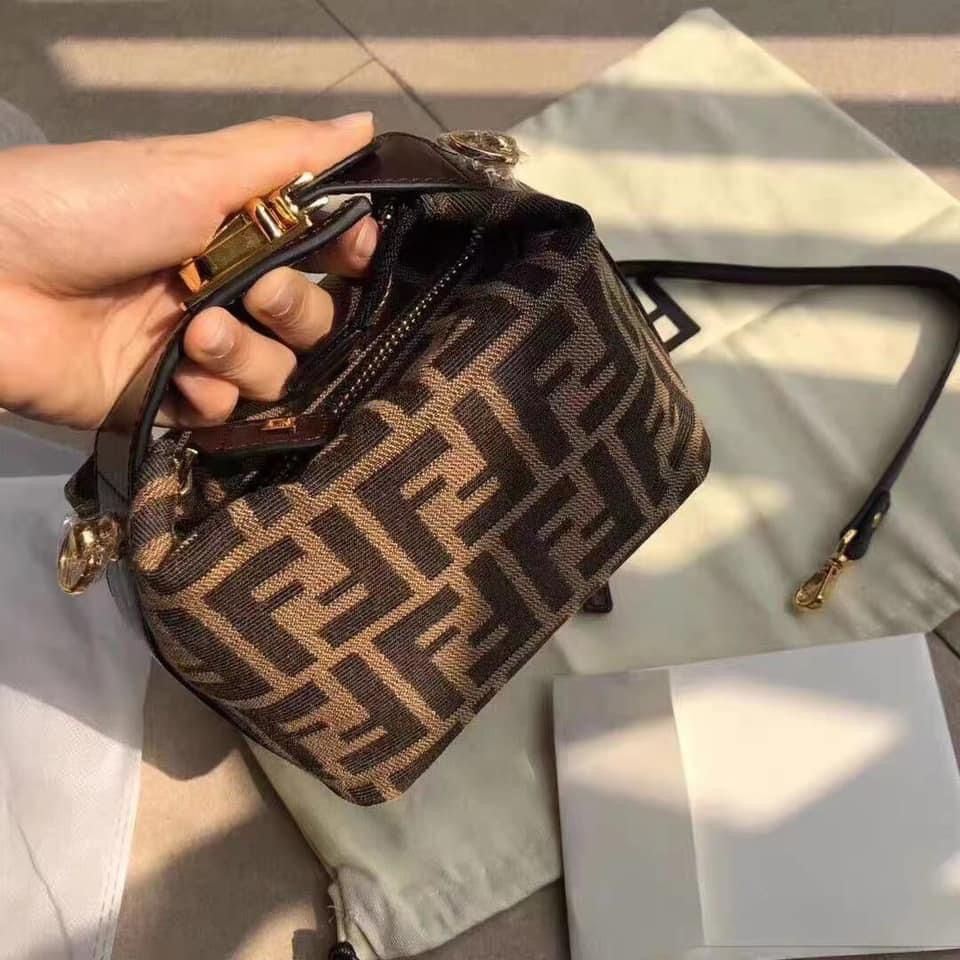 FENDI Zucca Canvas Mini Vanity Bag