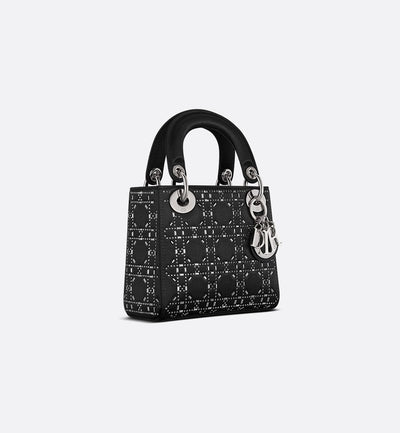 Dior Mini Lady Dior Black Strass Cannage Satin hover