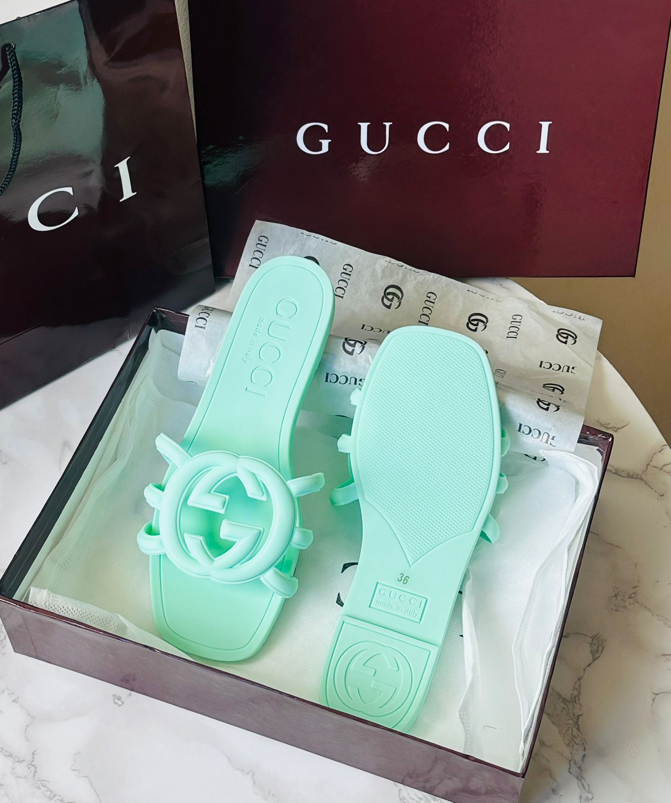 GUCCI Women's Mystic Logo Slide Sandals