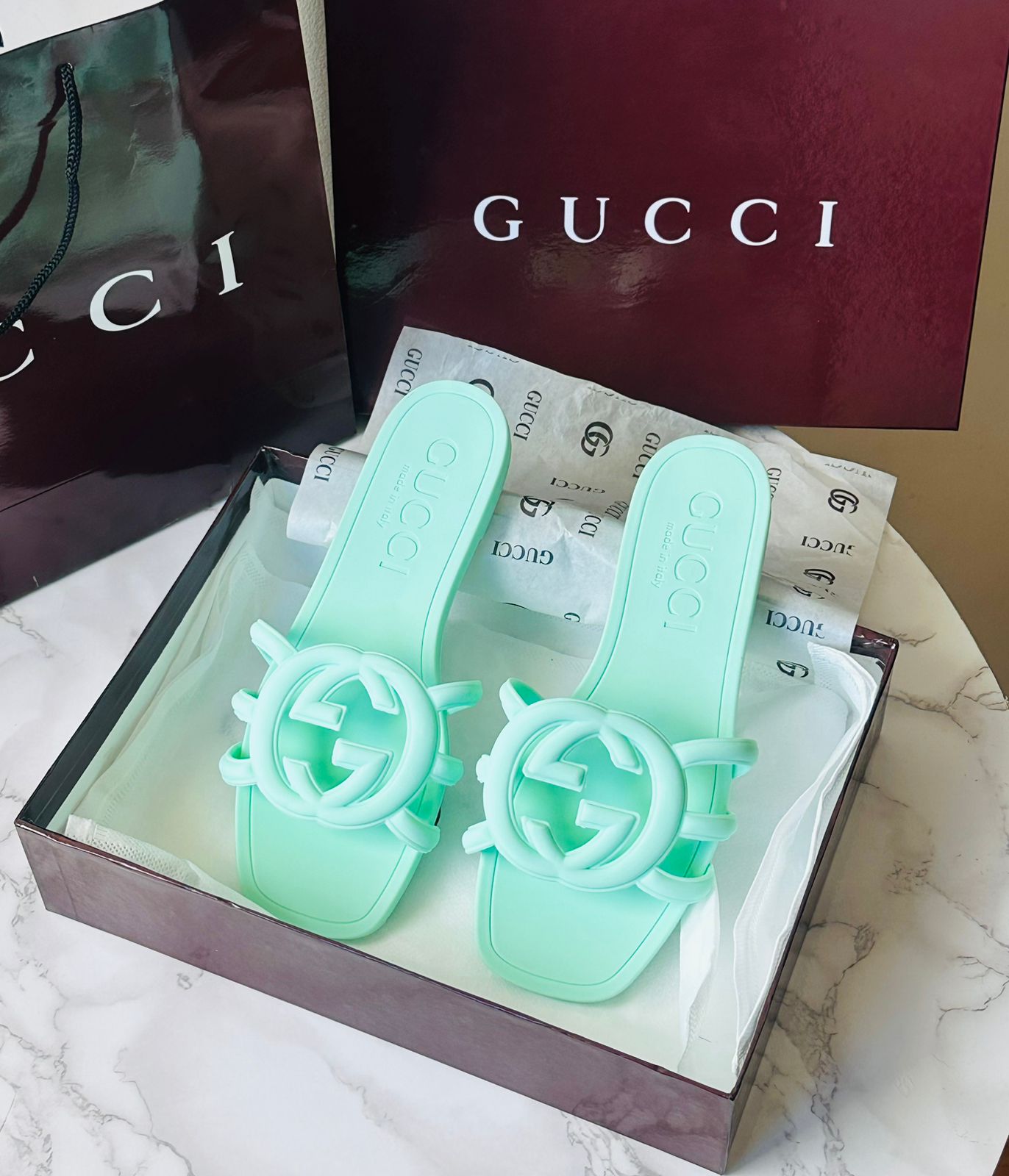 GUCCI Women's Mystic Logo Slide Sandals