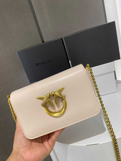 Pinko Love Click Micro Calfskin Silk Bag hover