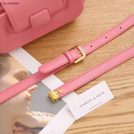 CHARLES & KEITH Koa Leather Push-Lock Top Handle Bag