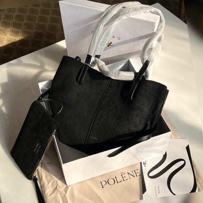 POLÈNE Cyme Handbag in Suede hover