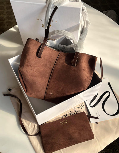 POLÈNE Cyme Handbag in Suede