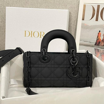 DIOR Small Lady D-Joy Bag Black Ultramatte Cannage Calfskin