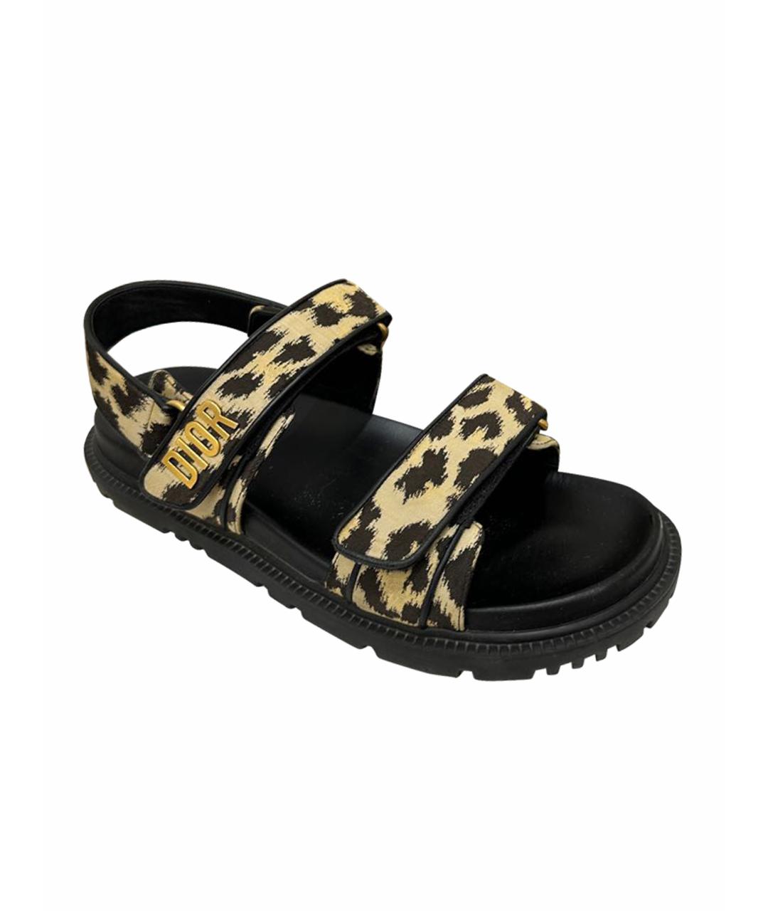 Christian Dior – Act Dway Sandals (Black & Gold Leopard)