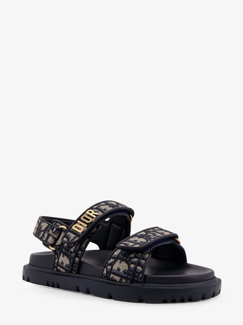 DIOR – Dioract Sandal (Cotton Embroidered, Deep Blue Dior)