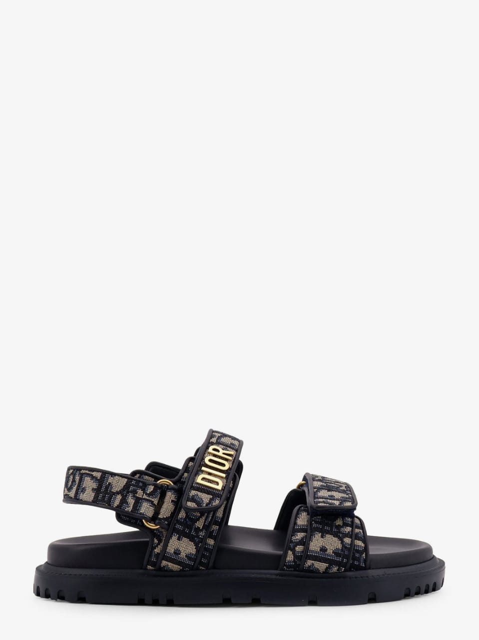 DIOR – Dioract Sandal (Cotton Embroidered, Deep Blue Dior)