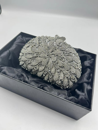 Flower Rhinestone Clutch Bag