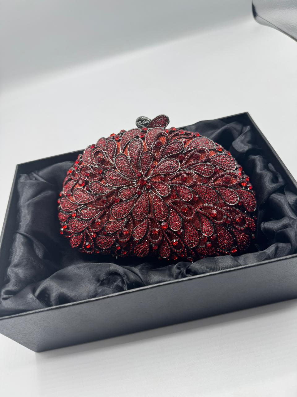 Flower Rhinestone Clutch Bag