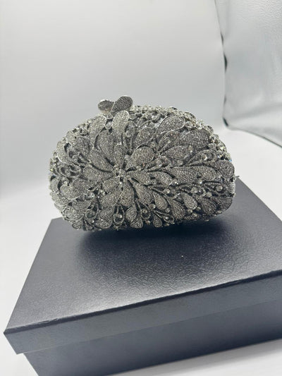 Flower Rhinestone Clutch Bag hover