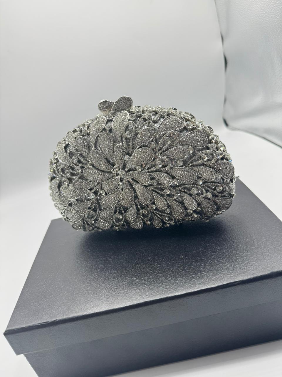 Flower Rhinestone Clutch Bag