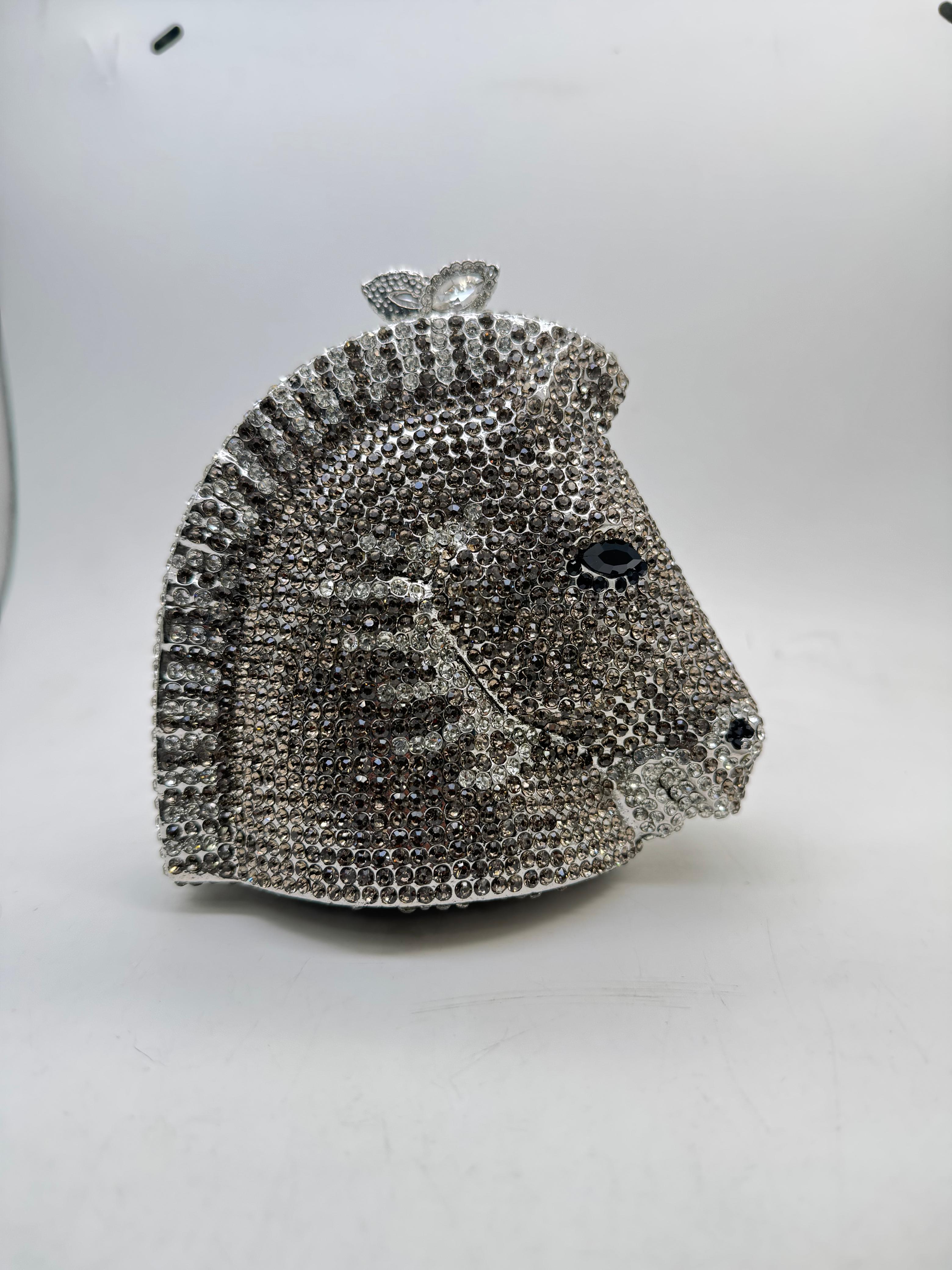 Crystal Horse Head Equestrian Clutch Purse