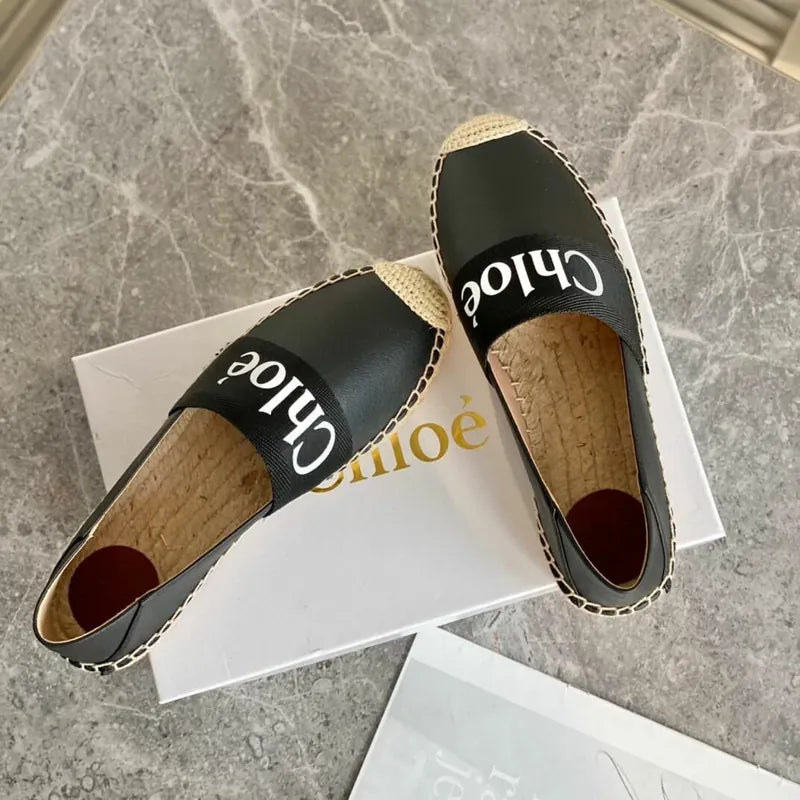 "Authentic Chloé logo espadrilles for women in size 37 – summer flat shoes"

