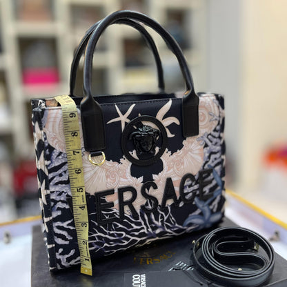 VERSACE Barocco Sea Canvas Tote Bag Black