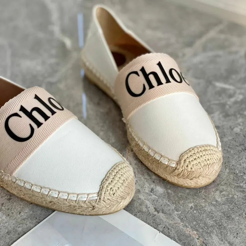 "Authentic Chloé logo espadrilles for women in size 37 – summer flat shoes"

