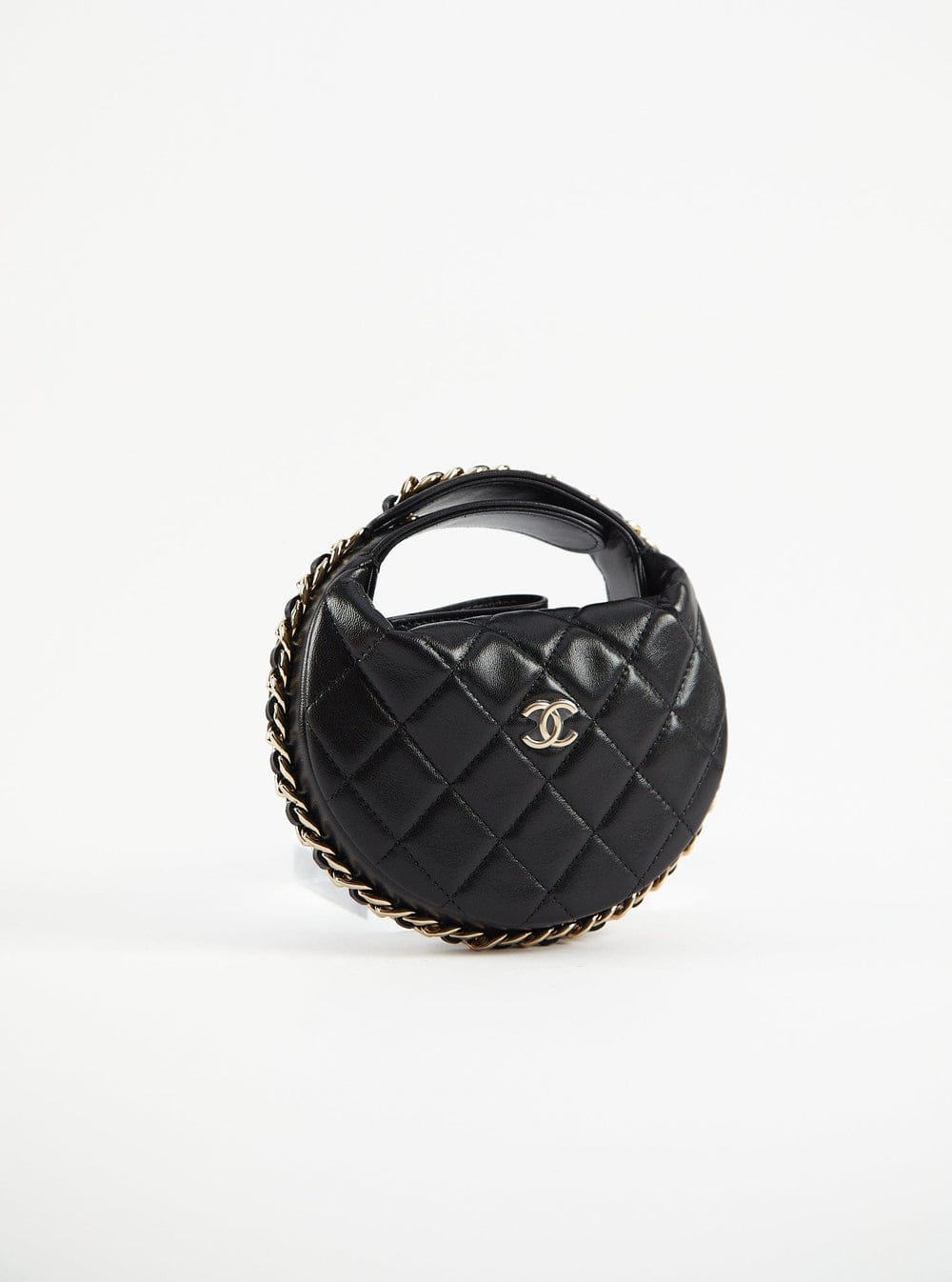 Chanel Women CC Small Flap Hobo Bag Grained Calfskin