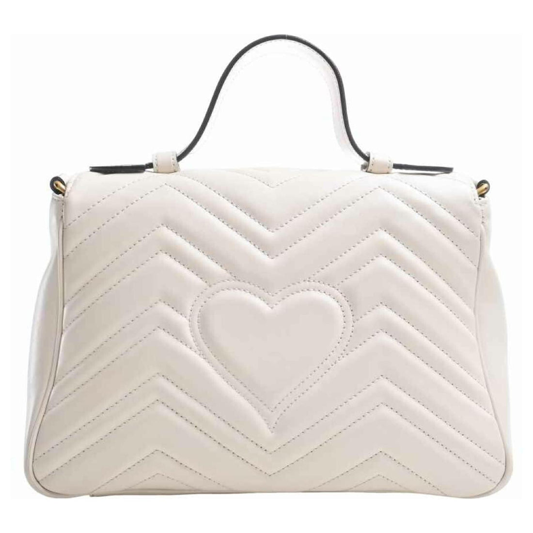 Gucci GG Marmont White Handbag with Gold Logo – Elegant Luxury Designer Bag for Women.