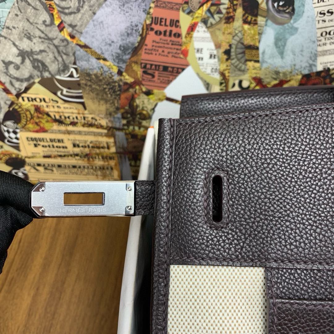 Hermes Birkin 35 Bag in Leather and Canvas