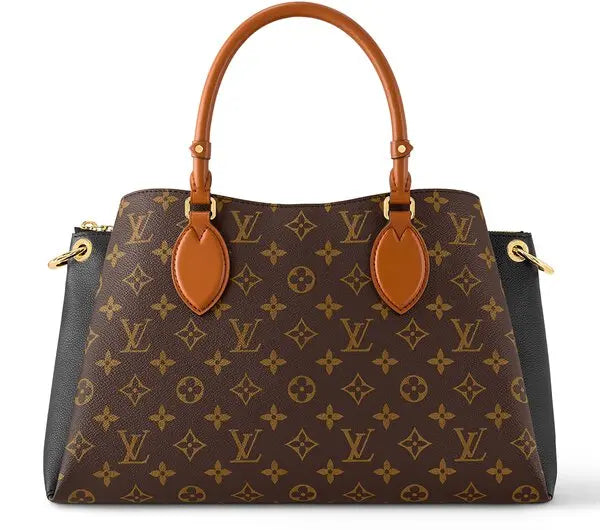 Front view of Louis Vuitton Vendôme MM Handbag with monogram canvas and gold hardware