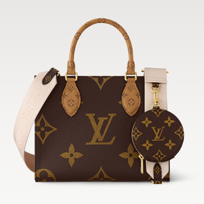 Front view of the OnTheGo PM Tote Bag with structured silhouette