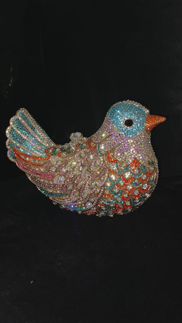 Glamour Grabs Sparkling Bird Statement Clutch